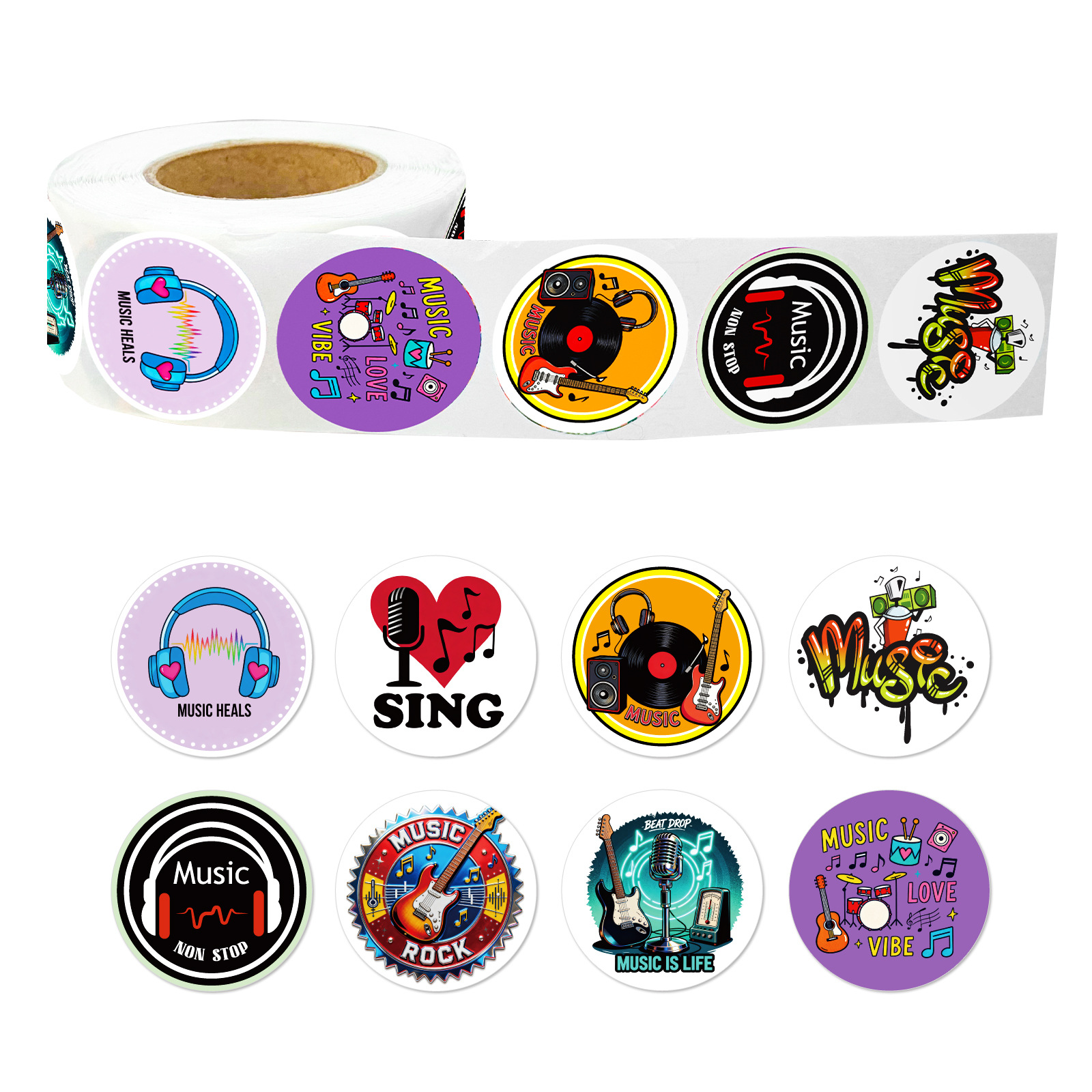 Musical Instrument Old - 500pcs Music Roll Stickers, Cute Note