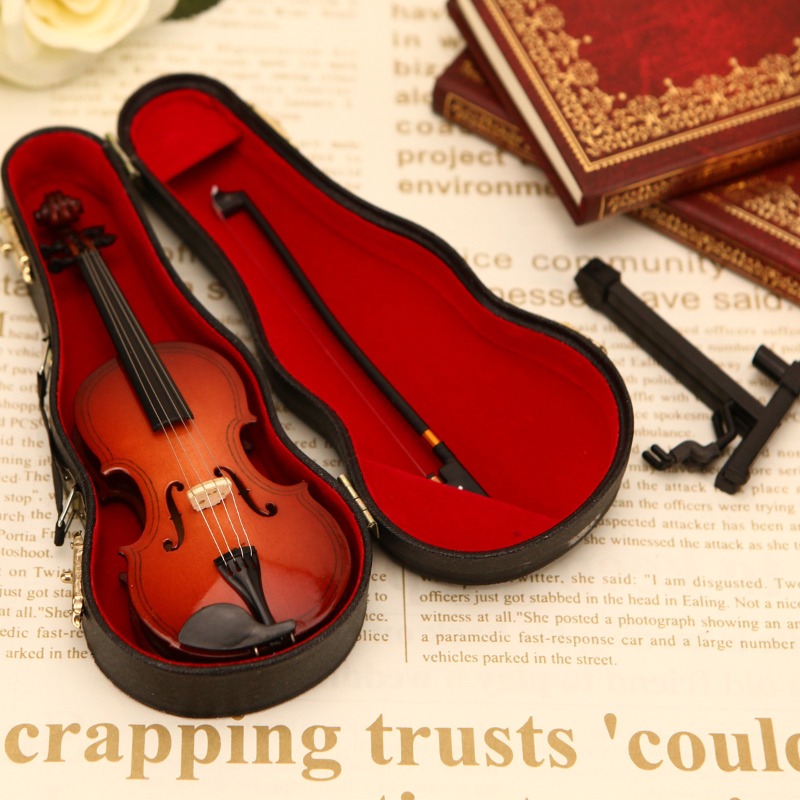Tiny Violin Figurine Handmade  – Musical Instrument Old Bewertung und Preis